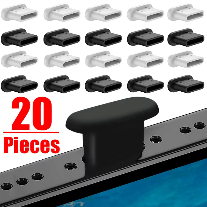 Silicone Dust Plugs Type C Charging Port Protector Stopper Cap Cover for Iphone 17 16 15 Pro Max Samsung Xiaomi Anti-Dust Plug